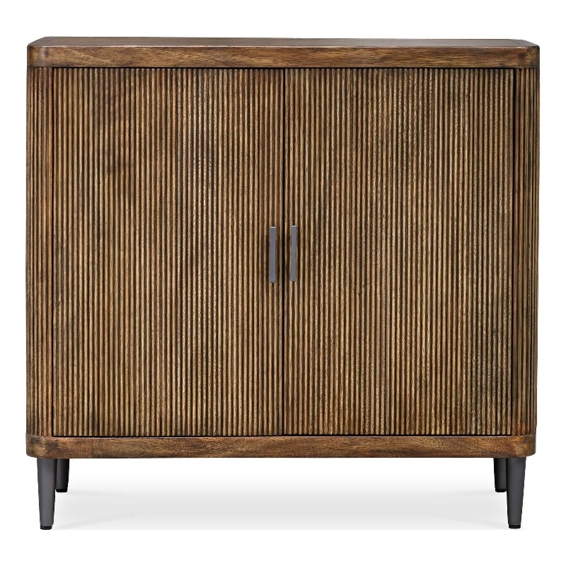 Uttermost Pinstripe Tambour 2 Door Cabinet in Walnut
