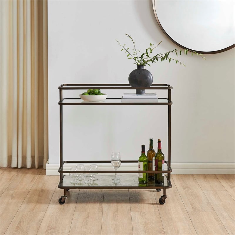Uttermost Erivo Bronze Bar Cart in Bronze