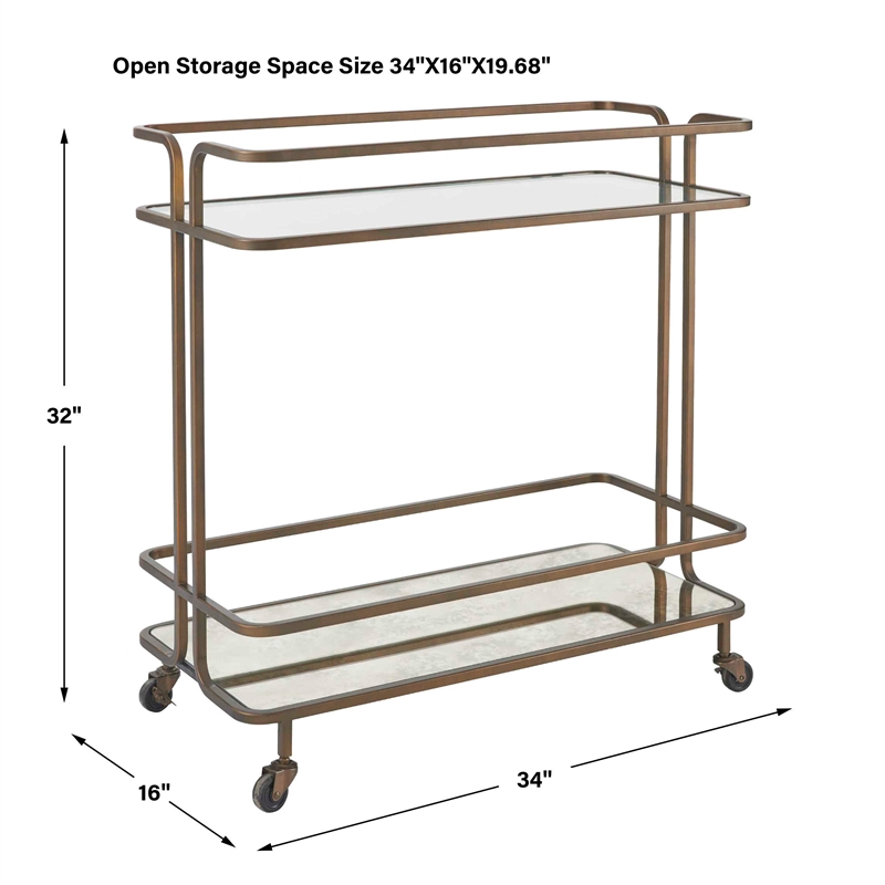 Uttermost Erivo Bronze Bar Cart in Bronze