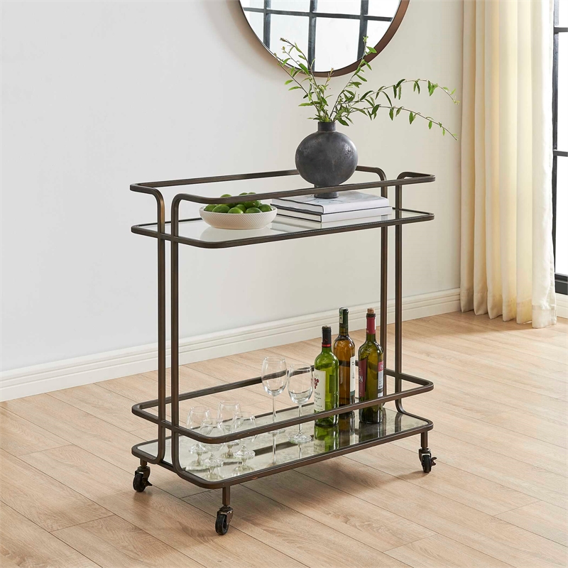 Uttermost Erivo Bronze Bar Cart in Bronze