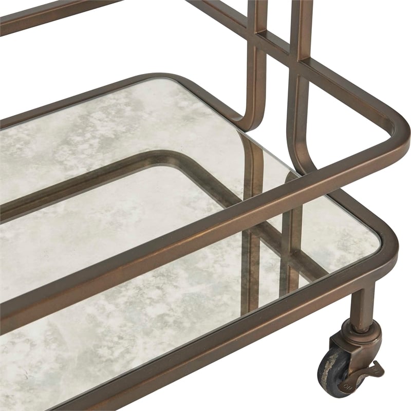 Uttermost Erivo Bronze Bar Cart in Bronze