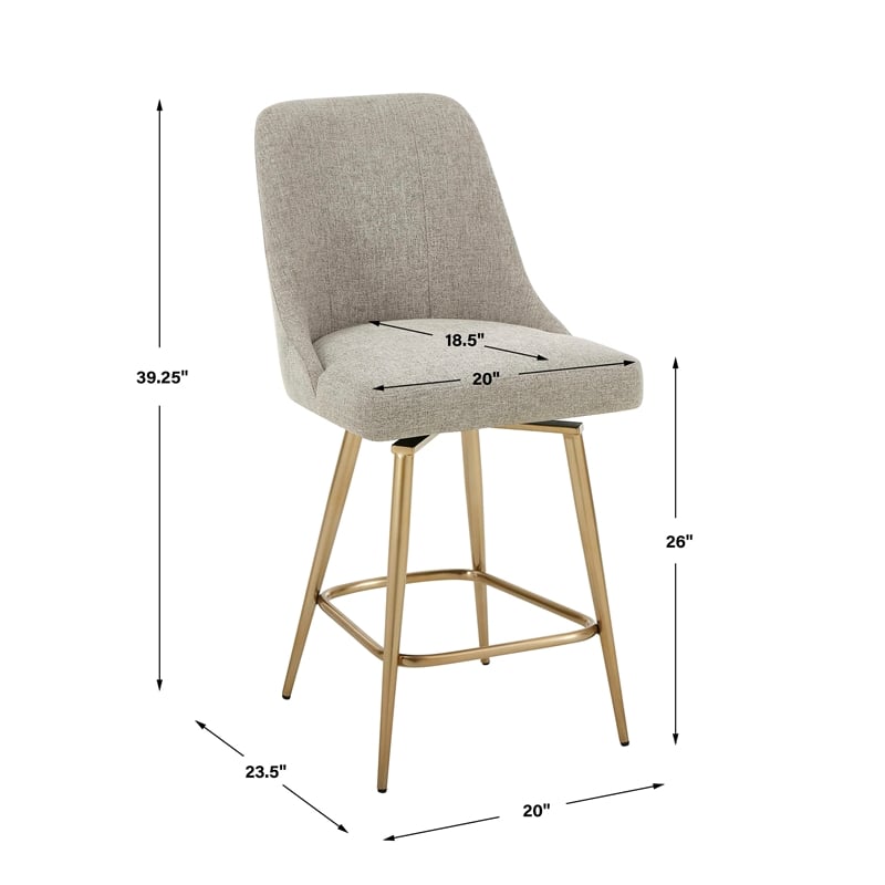 Uttermost Bramwell Upholstered Counter Stool in Gray