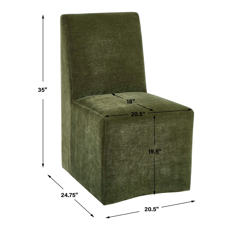 Uttermost Moro Armless Moss Dining Chair in Green