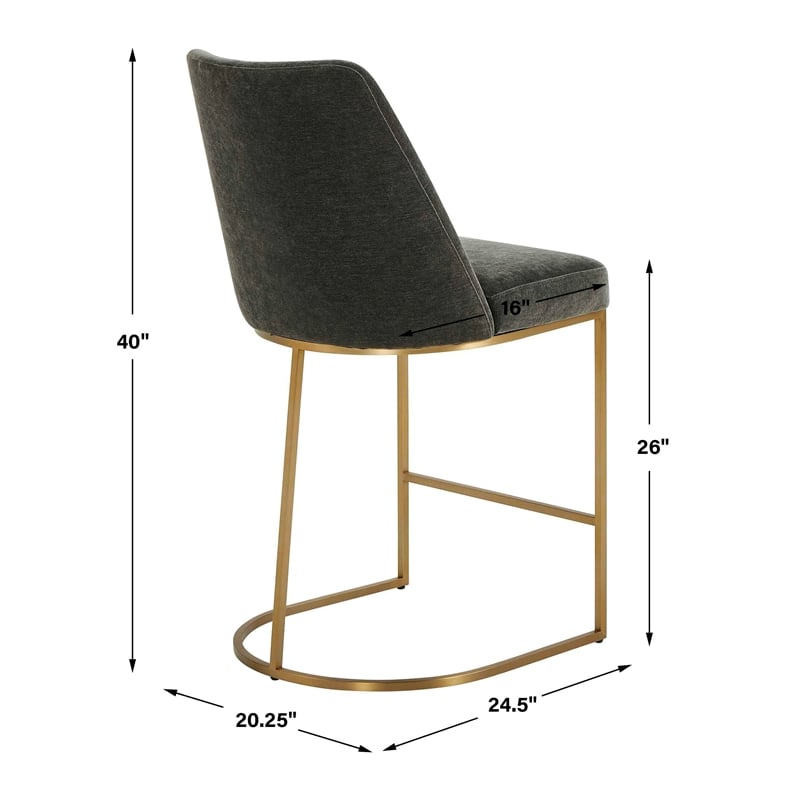 Uttermost Hanni Charcoal Counter Stool