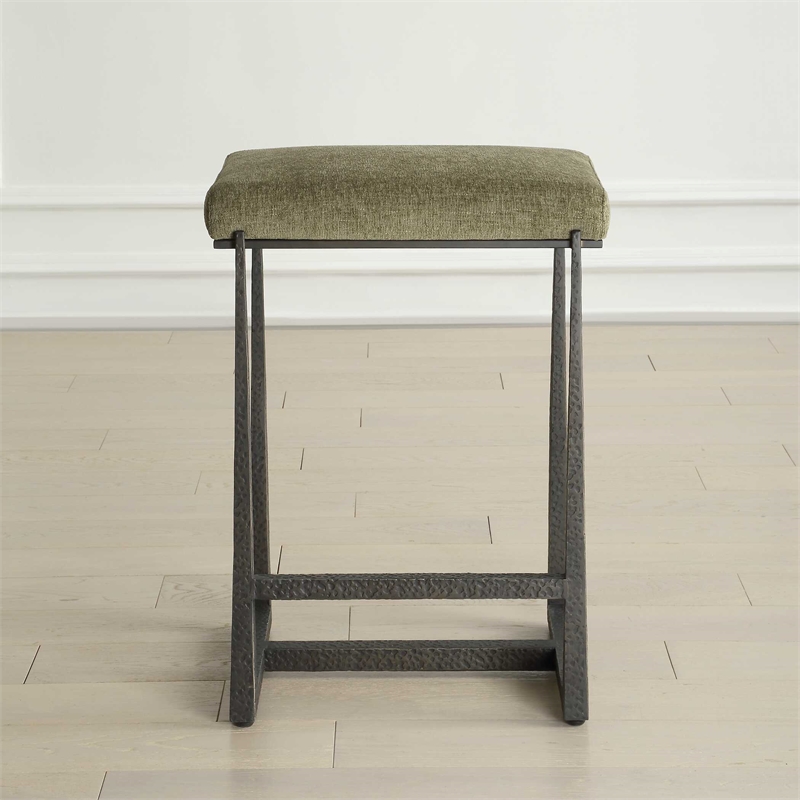 Uttermost Midas Bronze Counter Stool in Green