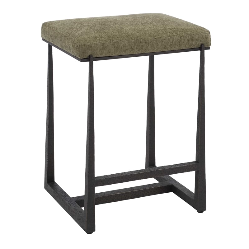 Uttermost Midas Bronze Counter Stool in Green