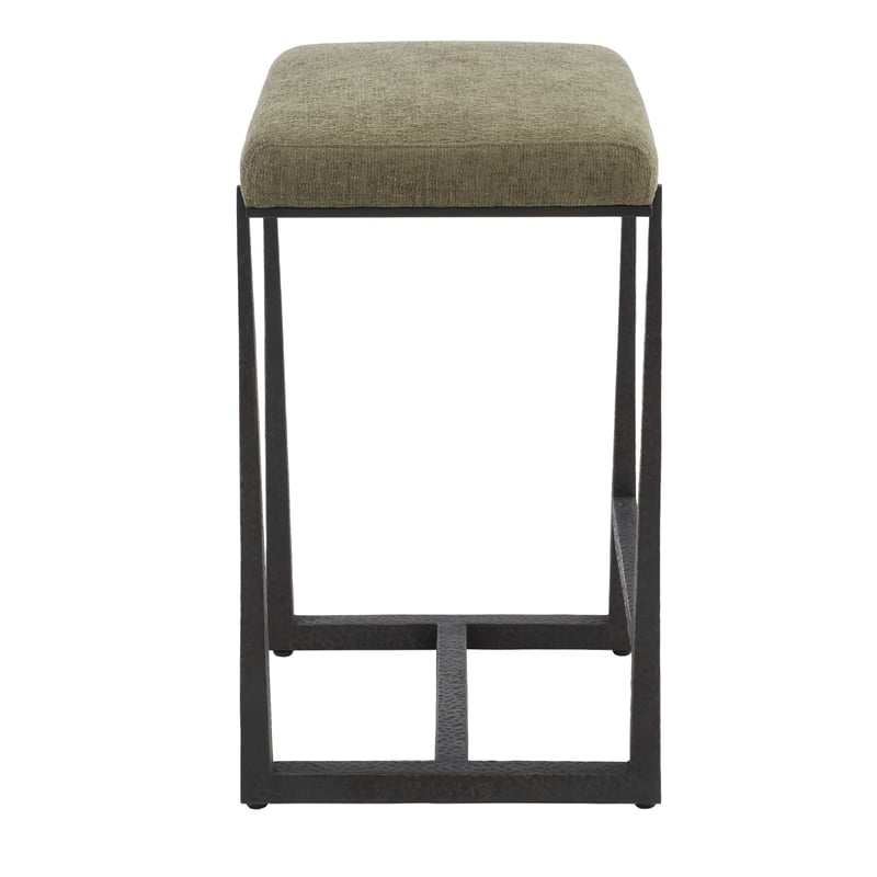 Uttermost Midas Bronze Counter Stool in Green