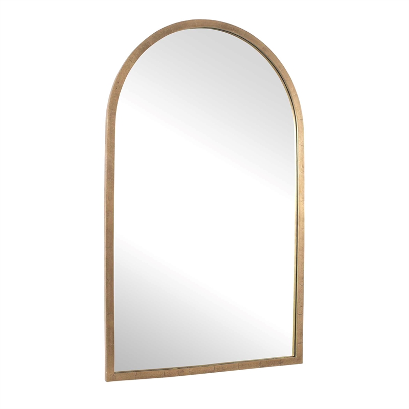 Uttermost Vestry Antique Brass Arch Mirror in Antique Brass