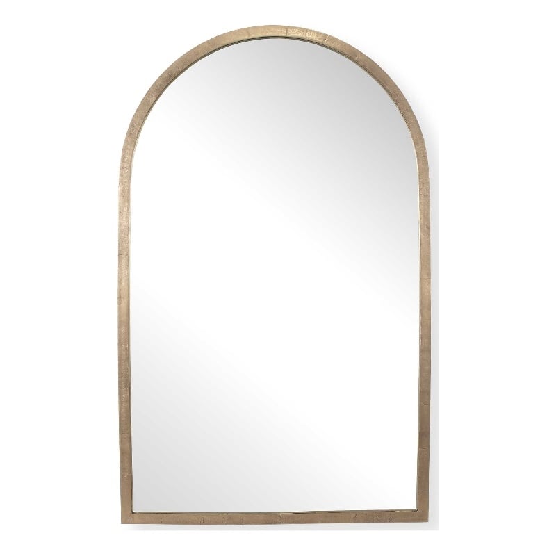 Uttermost Vestry Antique Brass Arch Mirror in Antique Brass