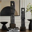 Uttermost Cipher Black Wood Totems in Black (Set of 2)