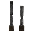 Uttermost Cipher Black Wood Totems in Black (Set of 2)