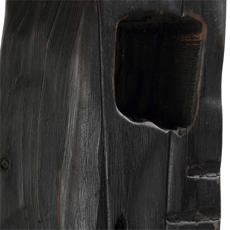 Uttermost Cipher Black Wood Totems in Black (Set of 2)