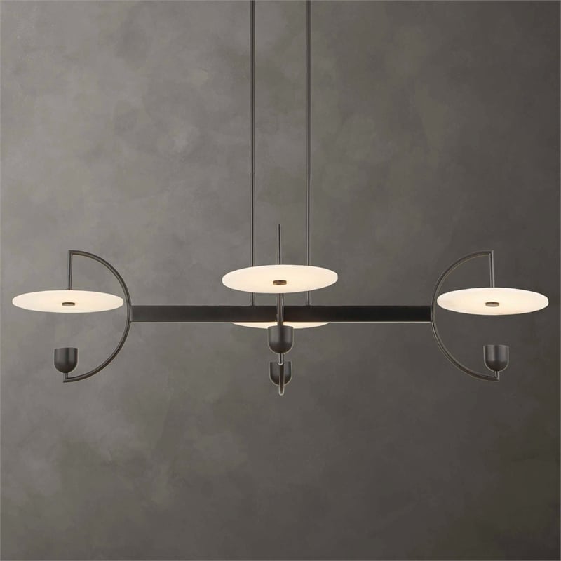 Uttermost Kyoto 4 Light Linear LED Chandelier in Black