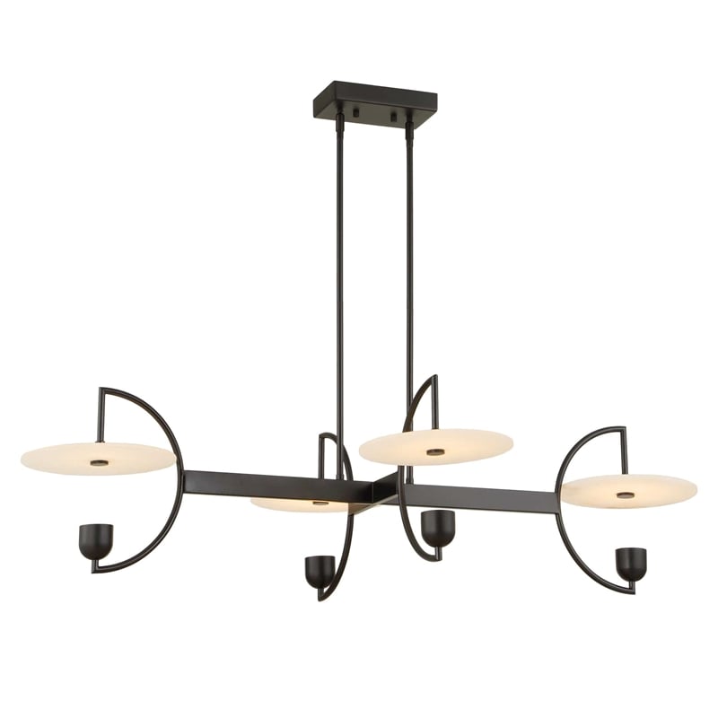 Uttermost Kyoto 4 Light Linear LED Chandelier in Black