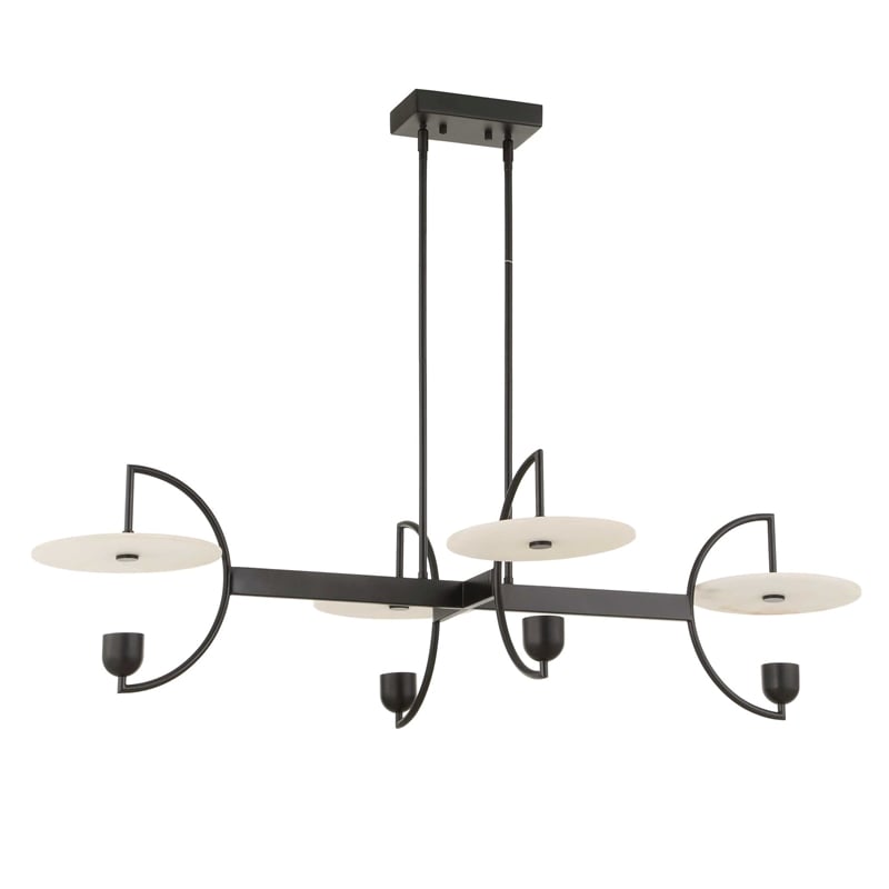Uttermost Kyoto 4 Light Linear LED Chandelier in Black
