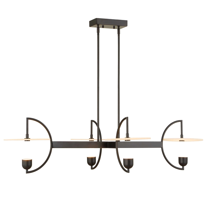 Uttermost Kyoto 4 Light Linear LED Chandelier in Black
