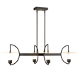 Uttermost Kyoto 4 Light Linear LED Chandelier in Black