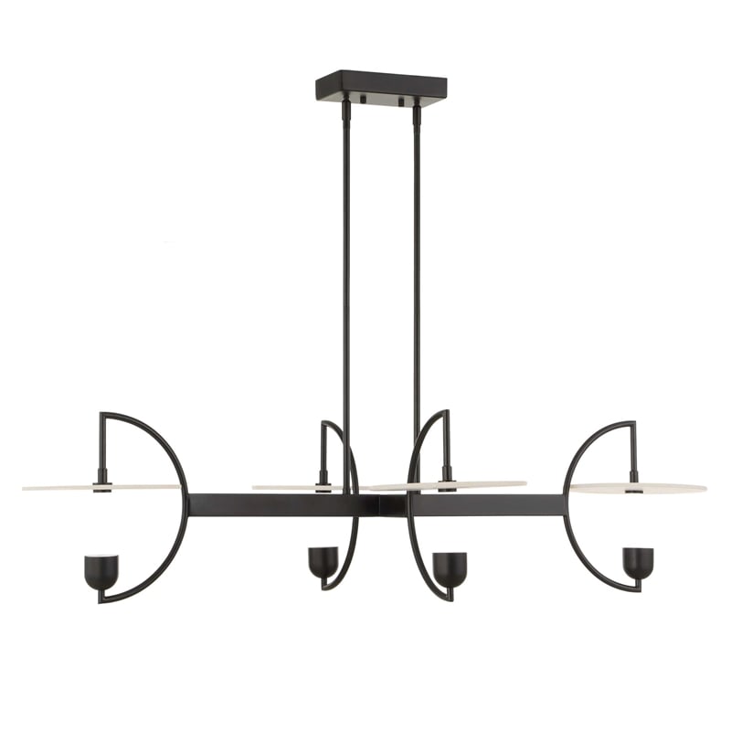Uttermost Kyoto 4 Light Linear LED Chandelier in Black