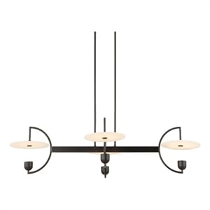Uttermost Kyoto 4 Light Linear LED Chandelier in Black