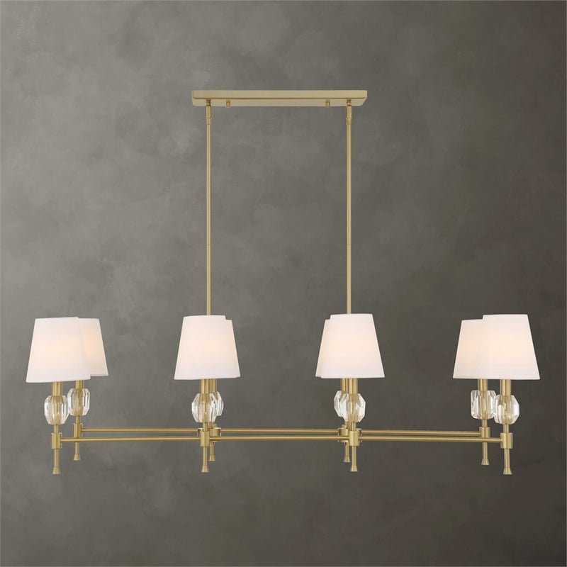 Uttermost Arques 8 Light Linear Chandelier in Brass