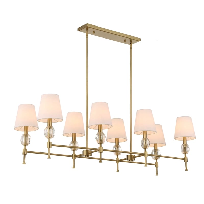 Uttermost Arques 8 Light Linear Chandelier in Brass