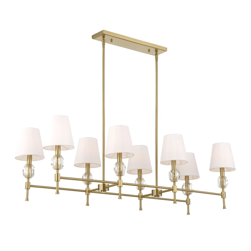 Uttermost Arques 8 Light Linear Chandelier in Brass