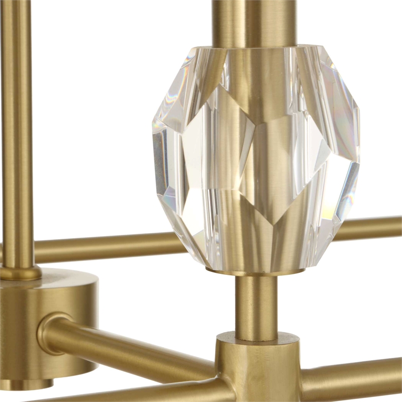 Uttermost Arques 8 Light Linear Chandelier in Brass