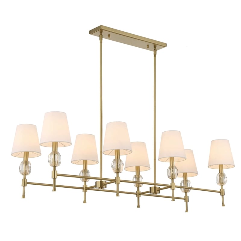 Uttermost Arques 8 Light Linear Chandelier in Brass