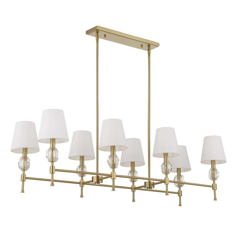 Uttermost Arques 8 Light Linear Chandelier in Brass