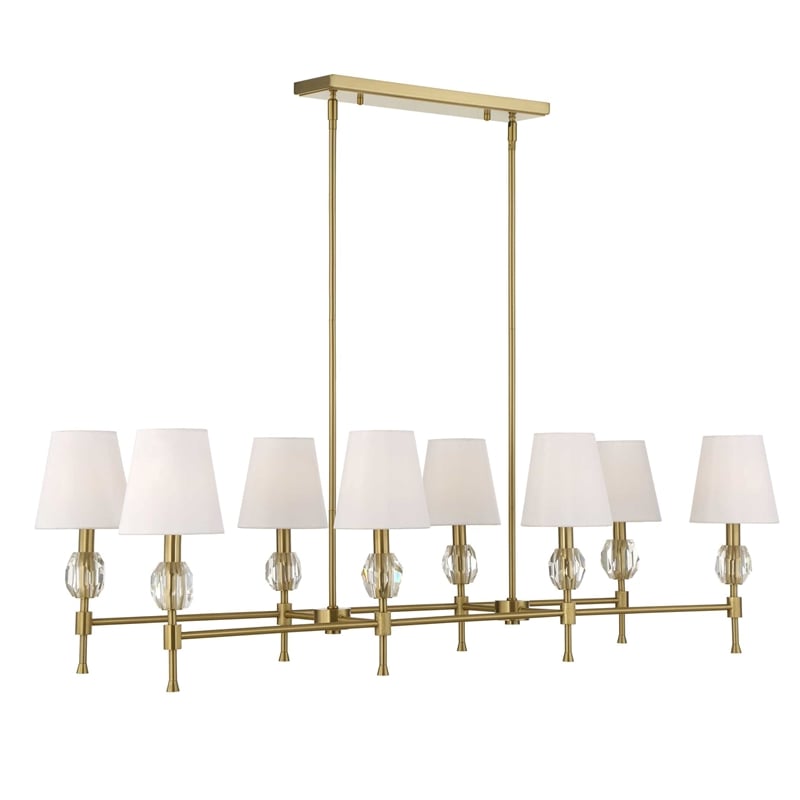Uttermost Arques 8 Light Linear Chandelier in Brass