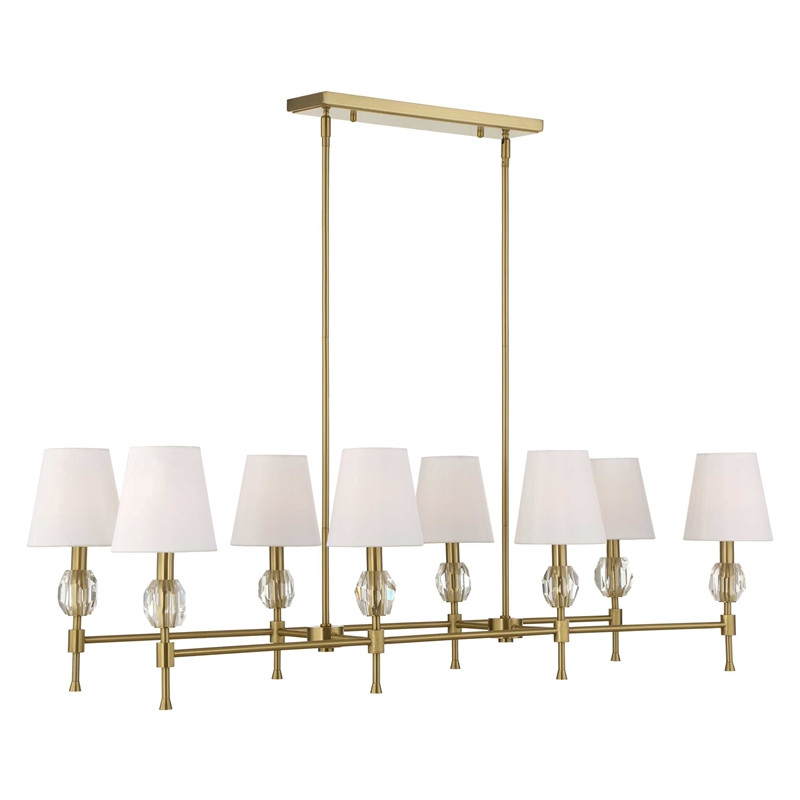 Uttermost Arques 8 Light Linear Chandelier in Brass