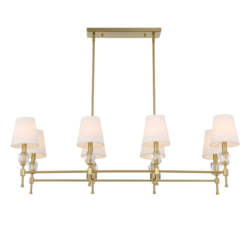 Uttermost Arques 8 Light Linear Chandelier in Brass