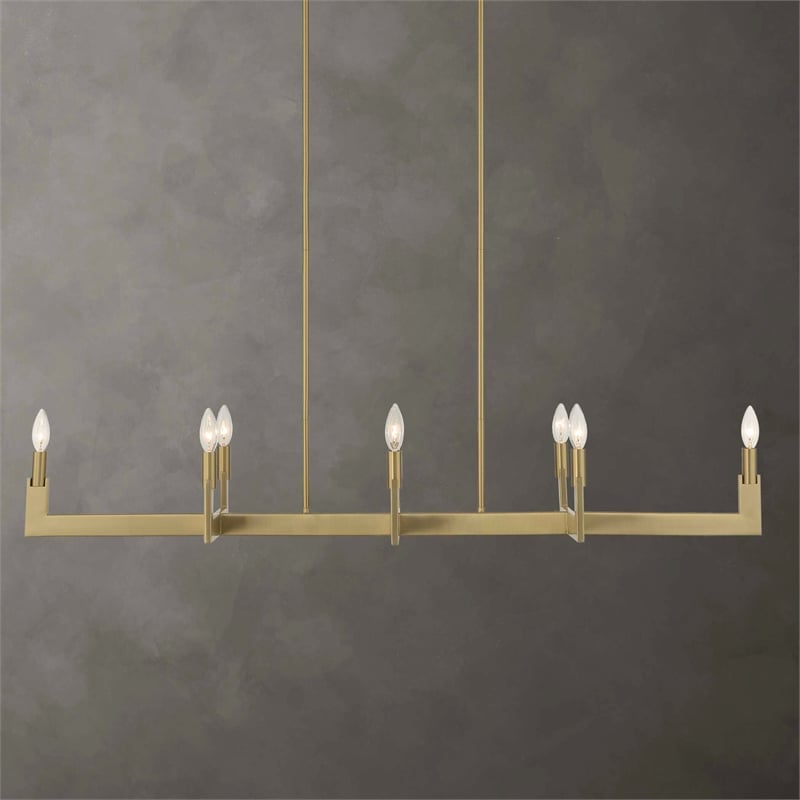 Uttermost Cordoba 8 Light Linear Chandelier in Brass