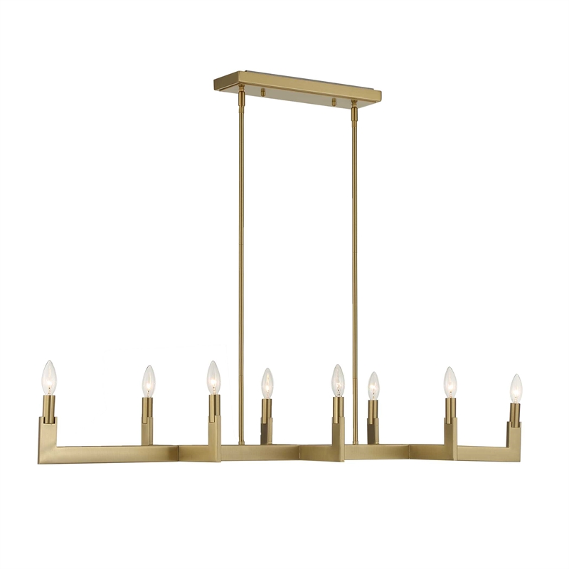 Uttermost Cordoba 8 Light Linear Chandelier in Brass