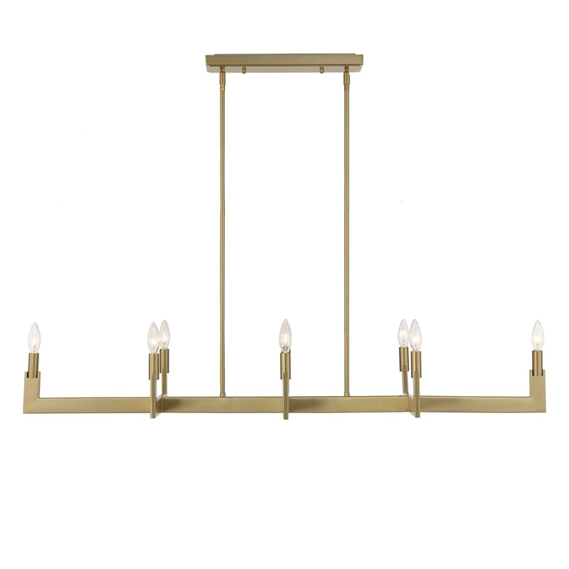Uttermost Cordoba 8 Light Linear Chandelier in Brass