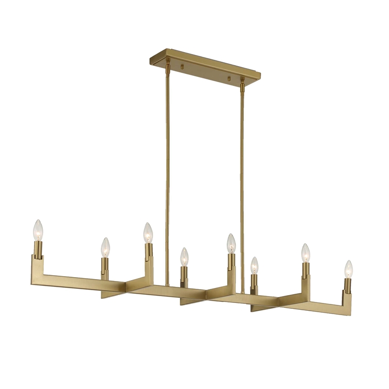 Uttermost Cordoba 8 Light Linear Chandelier in Brass
