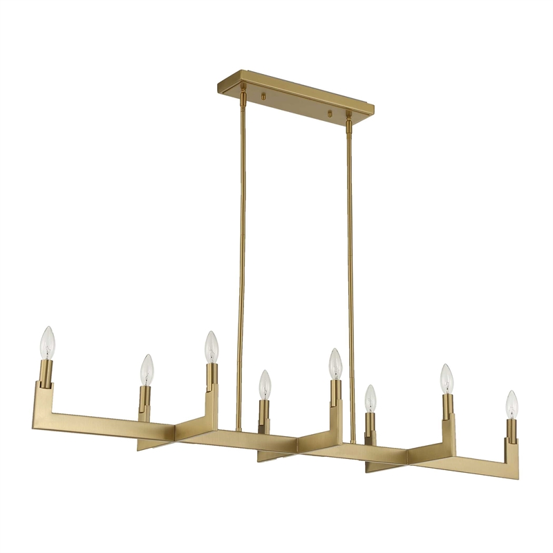 Uttermost Cordoba 8 Light Linear Chandelier in Brass