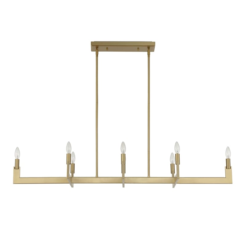 Uttermost Cordoba 8 Light Linear Chandelier in Brass