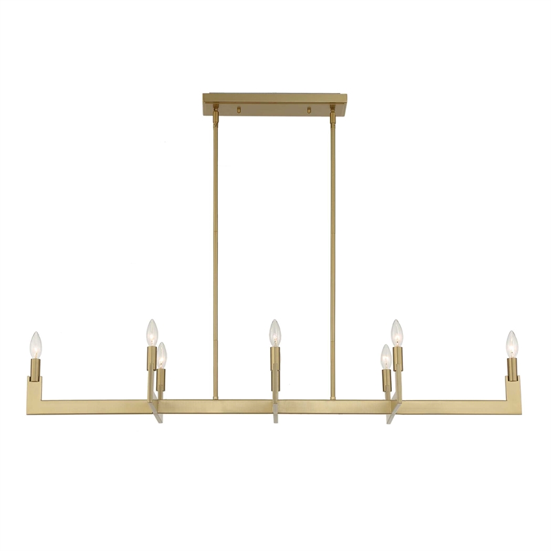 Uttermost Cordoba 8 Light Linear Chandelier in Brass