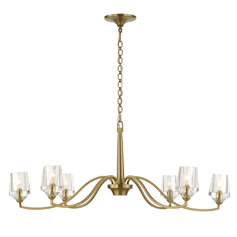 Uttermost Barcelona 6 Light Brass Chandelier in Brass
