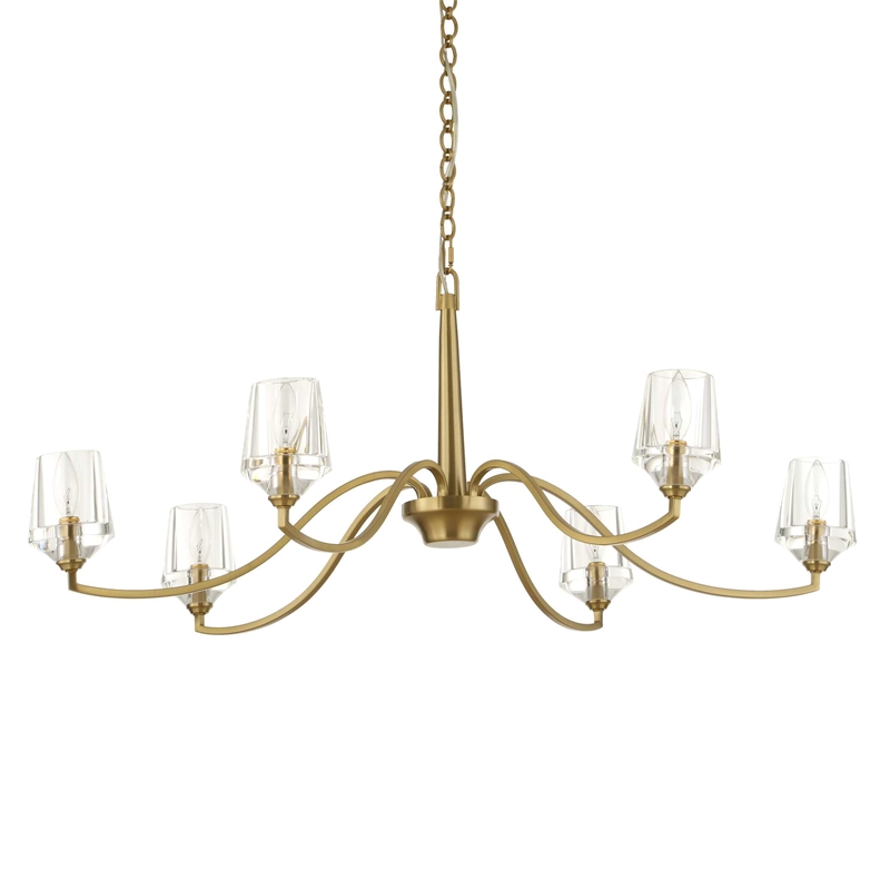 Uttermost Barcelona 6 Light Brass Chandelier in Brass