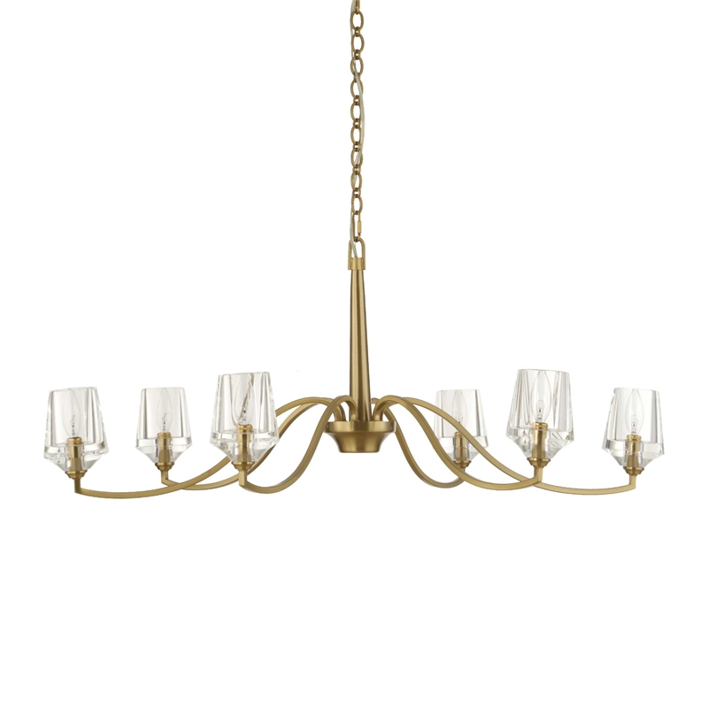 Uttermost Barcelona 6 Light Brass Chandelier in Brass