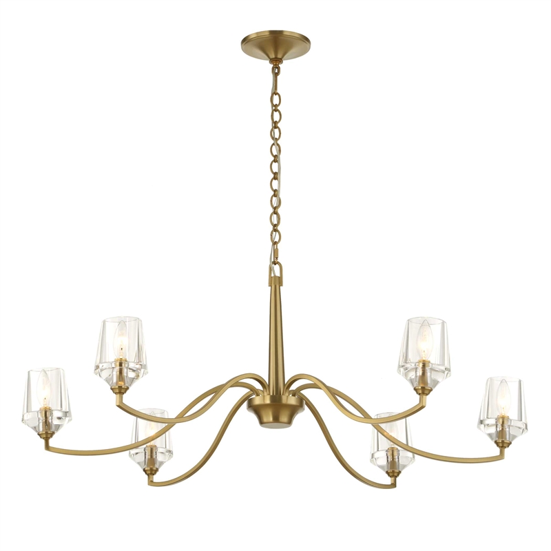 Uttermost Barcelona 6 Light Brass Chandelier in Brass