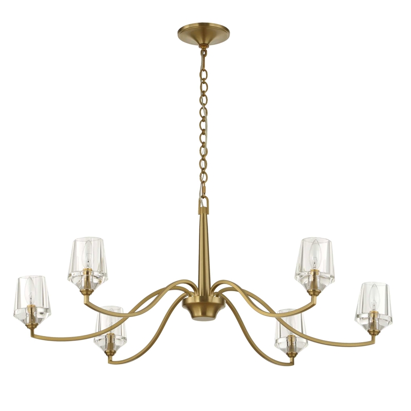 Uttermost Barcelona 6 Light Brass Chandelier in Brass