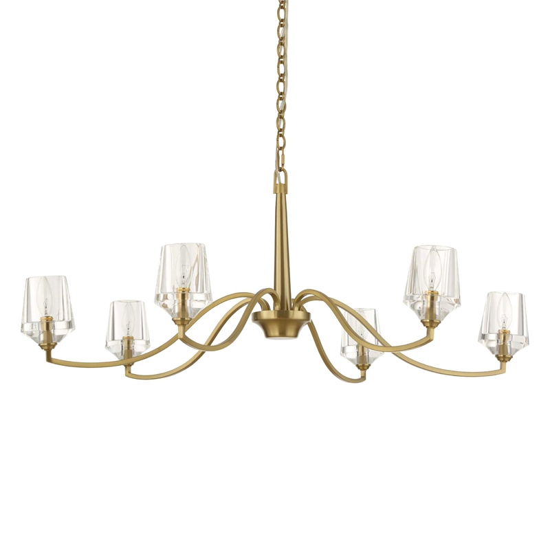 Uttermost Barcelona 6 Light Brass Chandelier in Brass