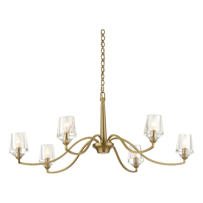 Uttermost Barcelona 6 Light Brass Chandelier in Brass