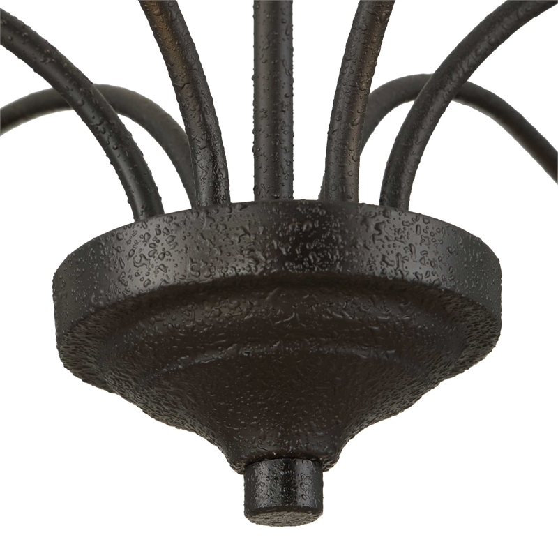 Uttermost Warwick 6 Light Matte Black Chandelier in Black