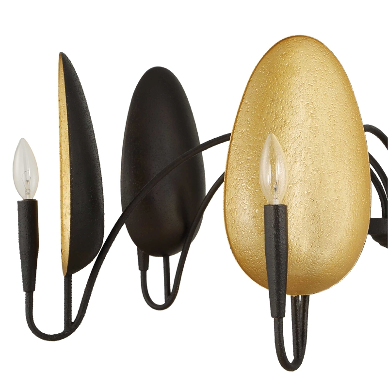 Uttermost Warwick 6 Light Matte Black Chandelier in Black