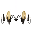 Uttermost Warwick 6 Light Matte Black Chandelier in Black