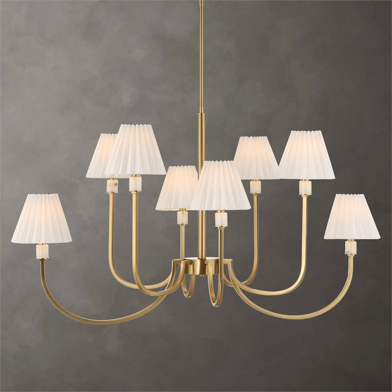 Uttermost Poppins 8 Light Brass Chandelier in Brass